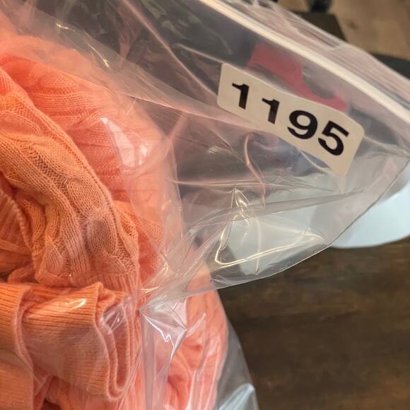 100% Pima Cotton Tangerine Tommy Hilfiger Cable Knit Lightweight Sweater Sz L - Picture 11 of 11